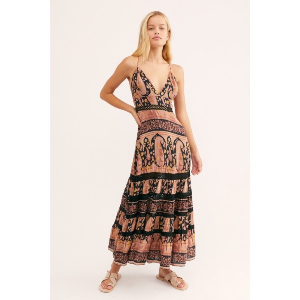 NWT Free People Elektra Maxi Dress / Sahara Combo